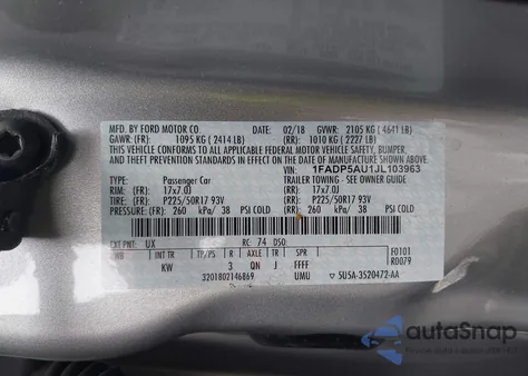 2018 Ford C-Max Hybrid Se z USA, uszkodzony, nr VIN 1FADP5AU1JL103963